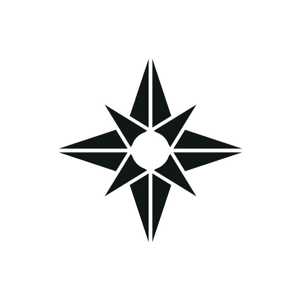 Flat compass icon for education apps classroom tools and STEM learning designs vector