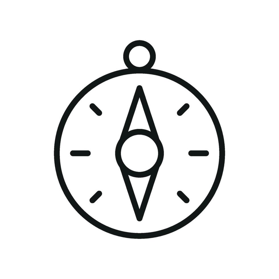 Outline compass icon for clean UI minimal school visuals and math tools vector
