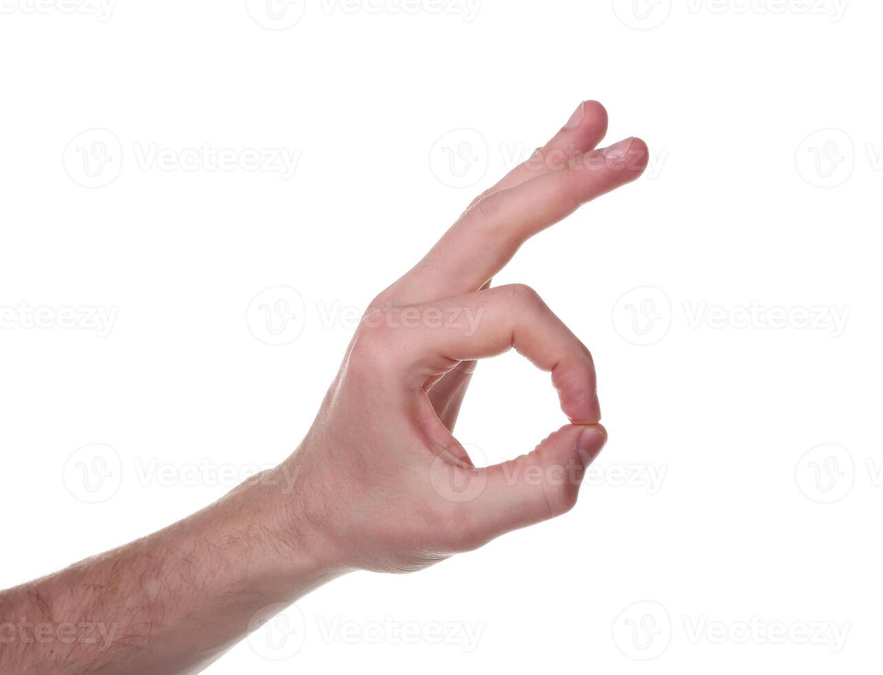 A hand is making an ok sign with its fingers photo