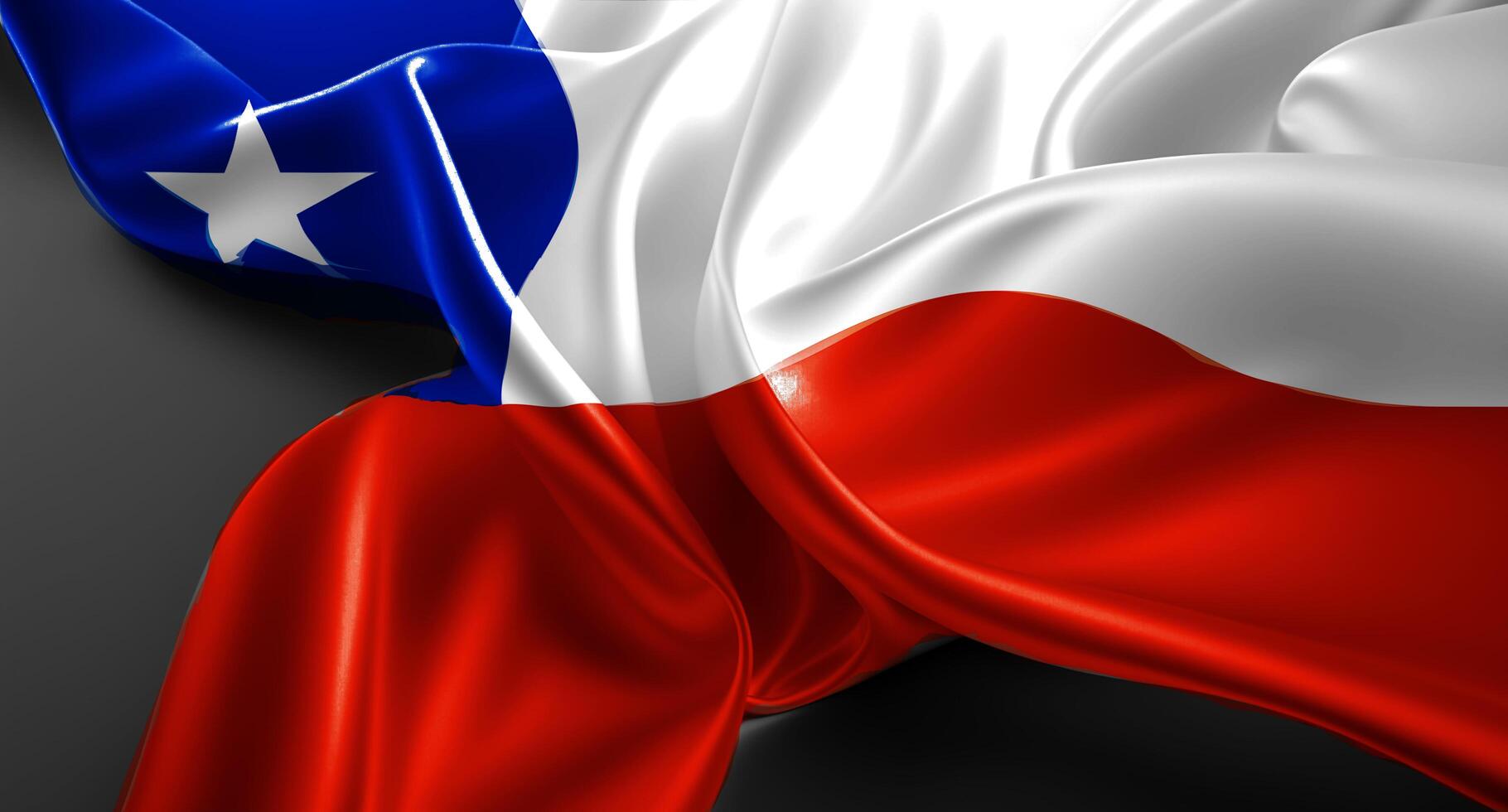 Chile flag, 3d rendering, high resolution photo