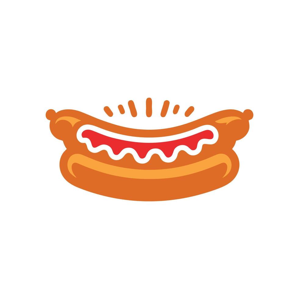 hot dog Flat Logo design vector