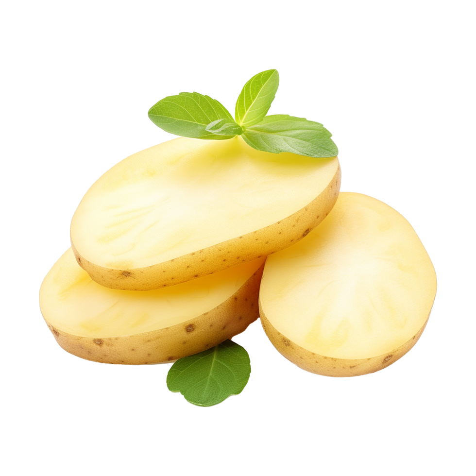 Unique style potato slice on transparent background png