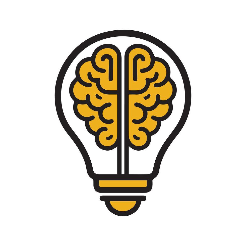 Brain Light Bulb Logo vector