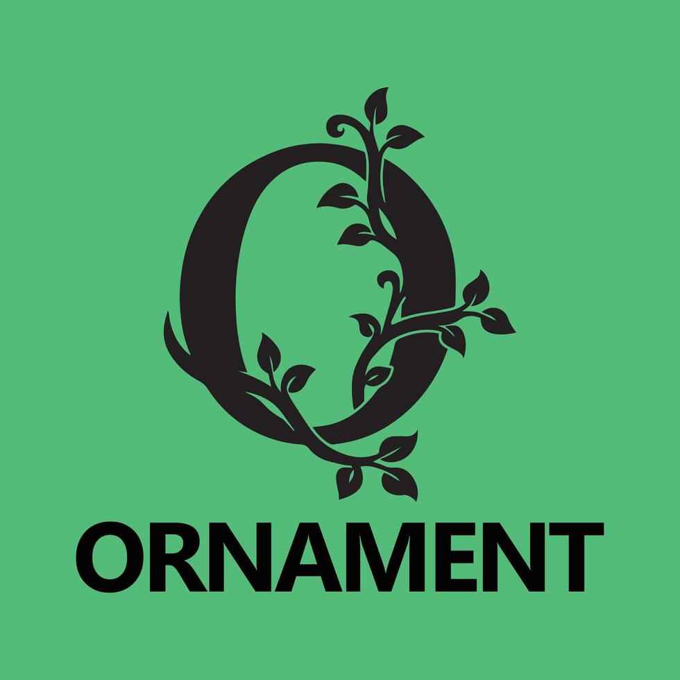 Ornament Icon with Leaf Design vector