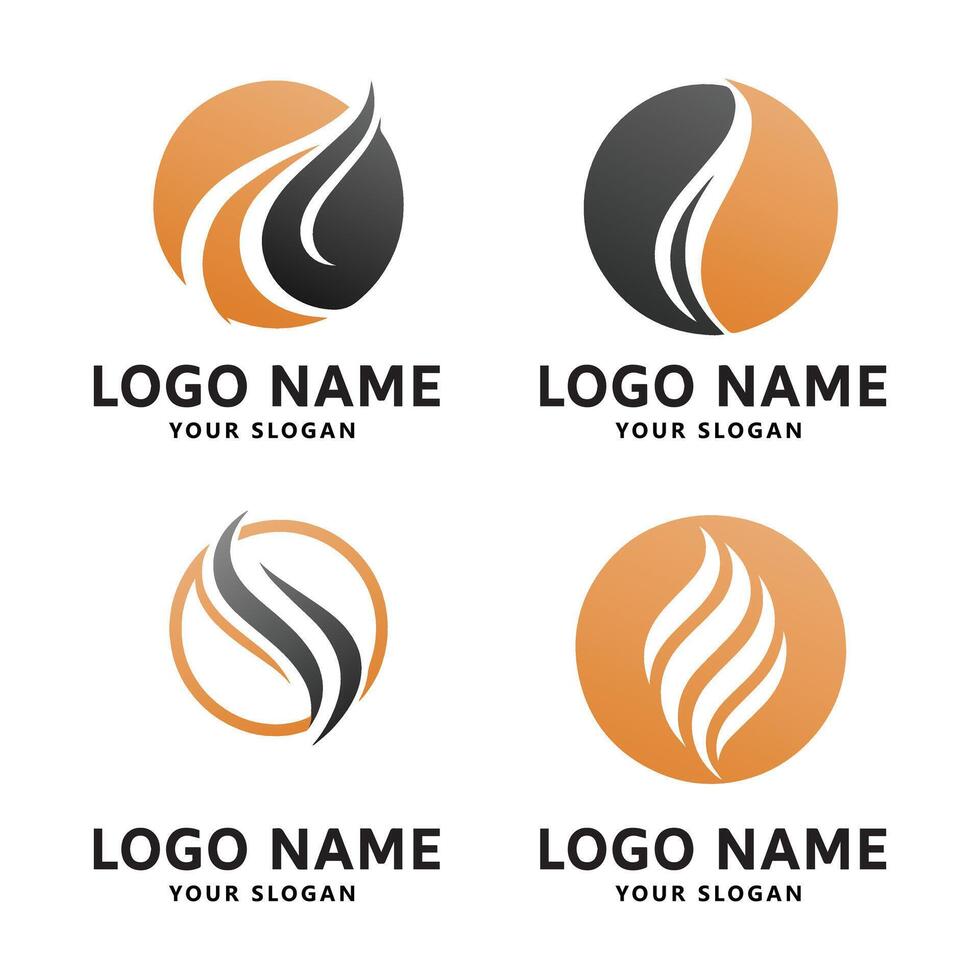 Abstract Flame Logo Design Set vector