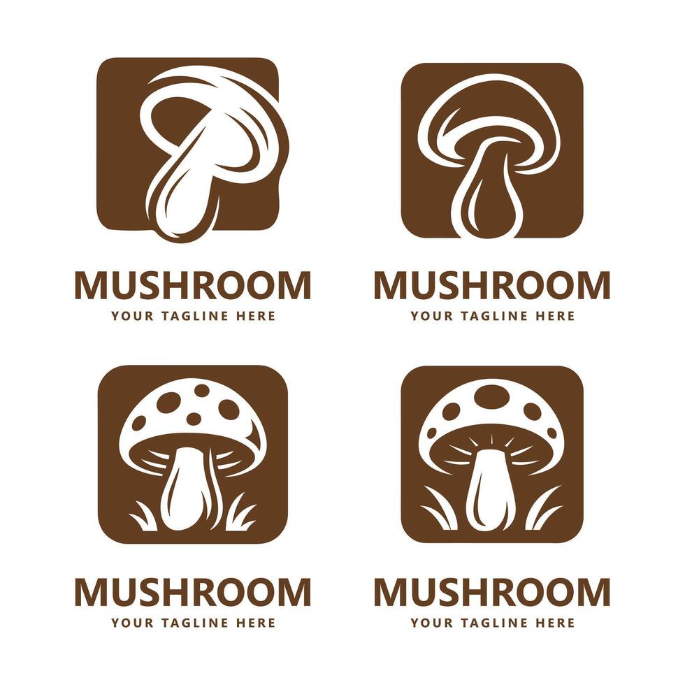 Mushroom Icons Collection vector
