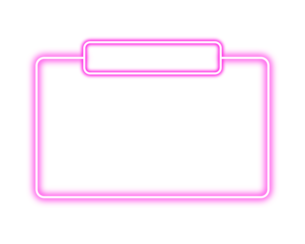 Pink Neon Glowing Frame with Rounded Corners Isolated on Transparent Background png