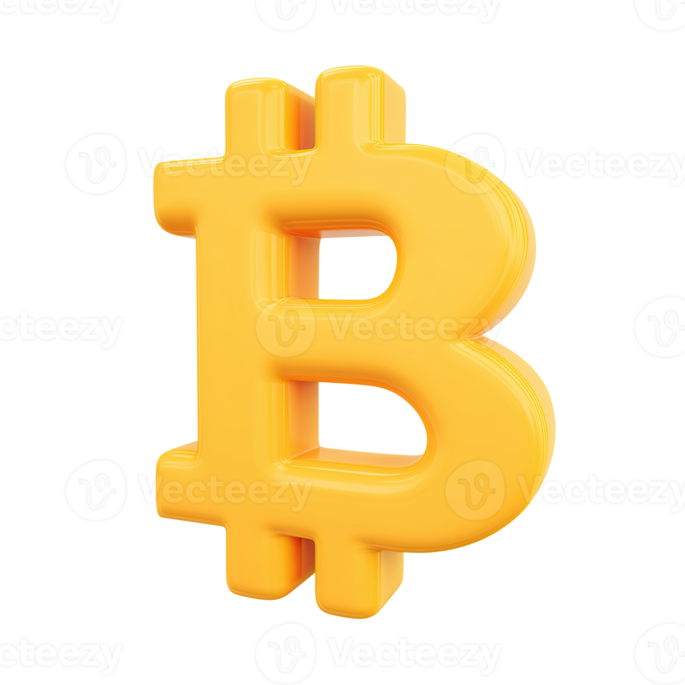 Bitcoin symbol on transparent background representing cryptocurrency png