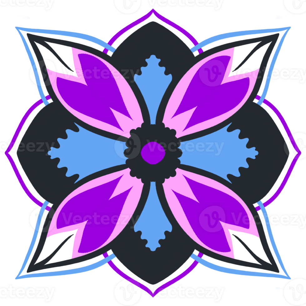 Bold Geometric Floral Mandala png