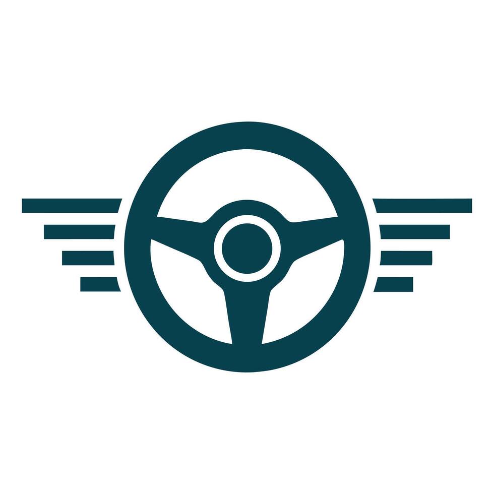 Steering Wheel with Wings Icon Automotive and Transportation Symbol vector