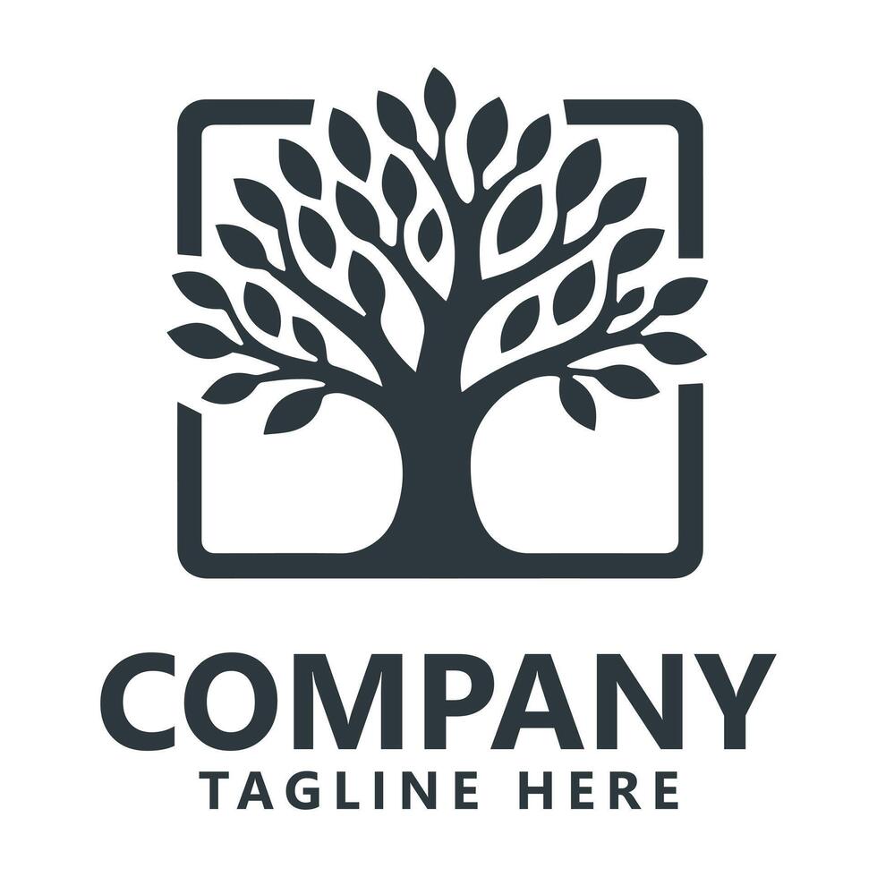 Tree Logo Icon with Elegant Minimalist Style vector