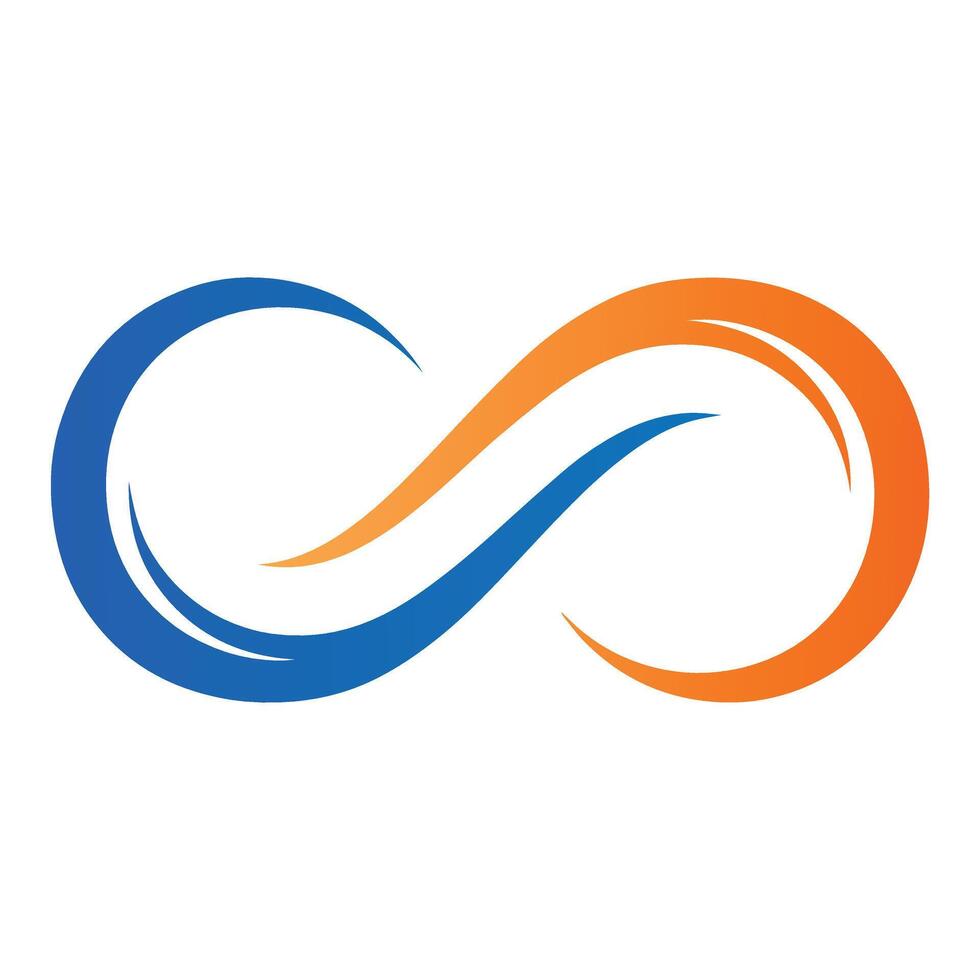 Infinity Loop Icon in Blue and Orange vector