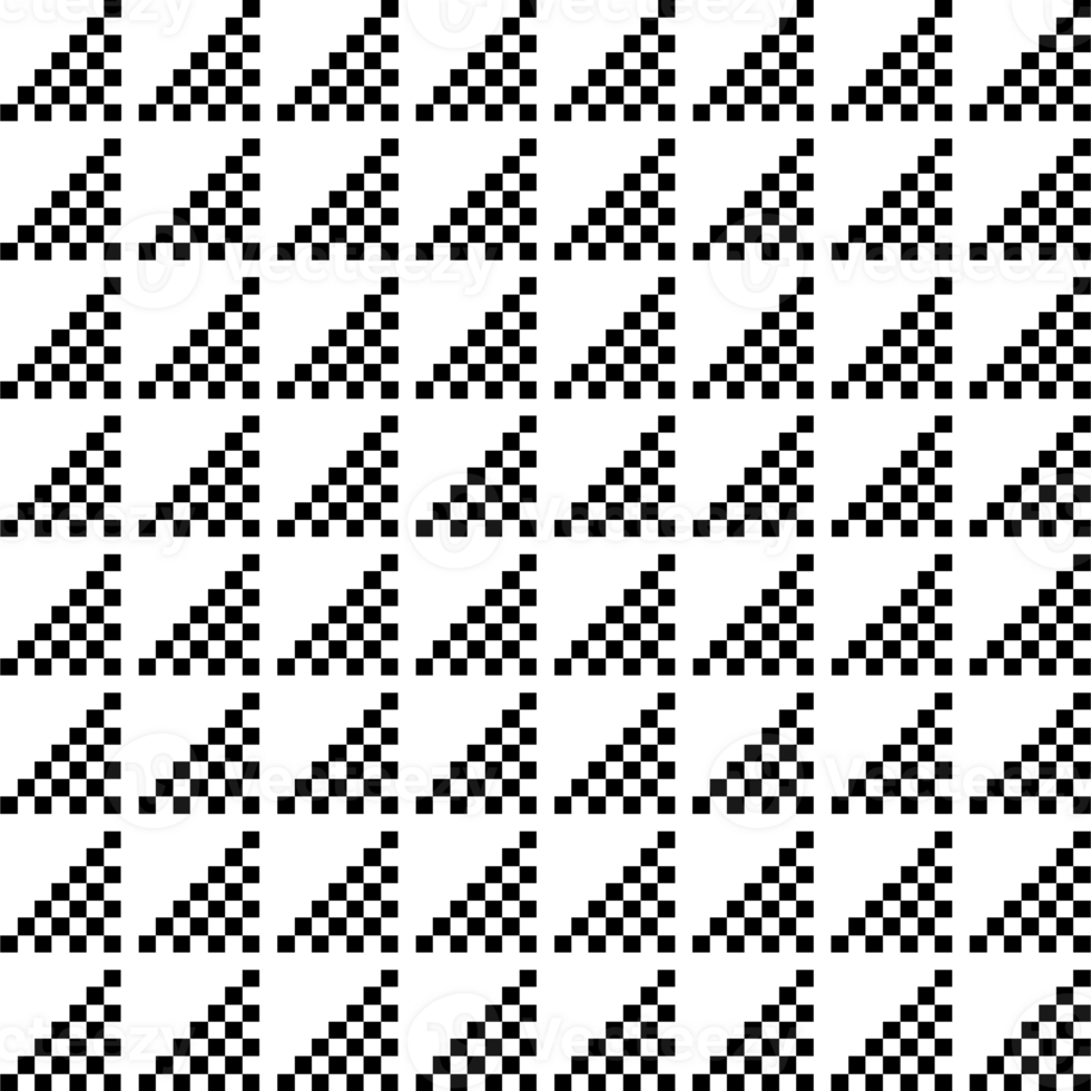 Geometric Pixel Triangle Pattern. Retro 8-bit Grid Design png