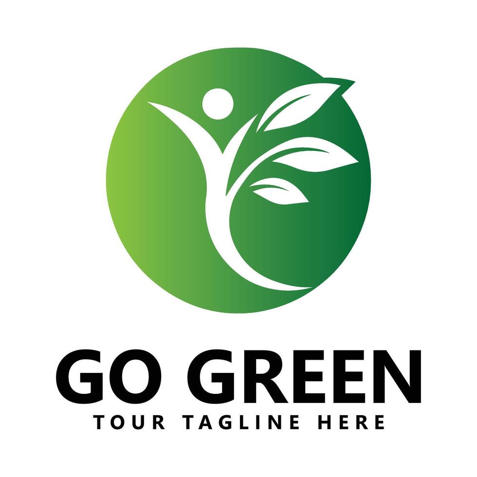 Go Green Eco Tree Leaf Logo Template design vector