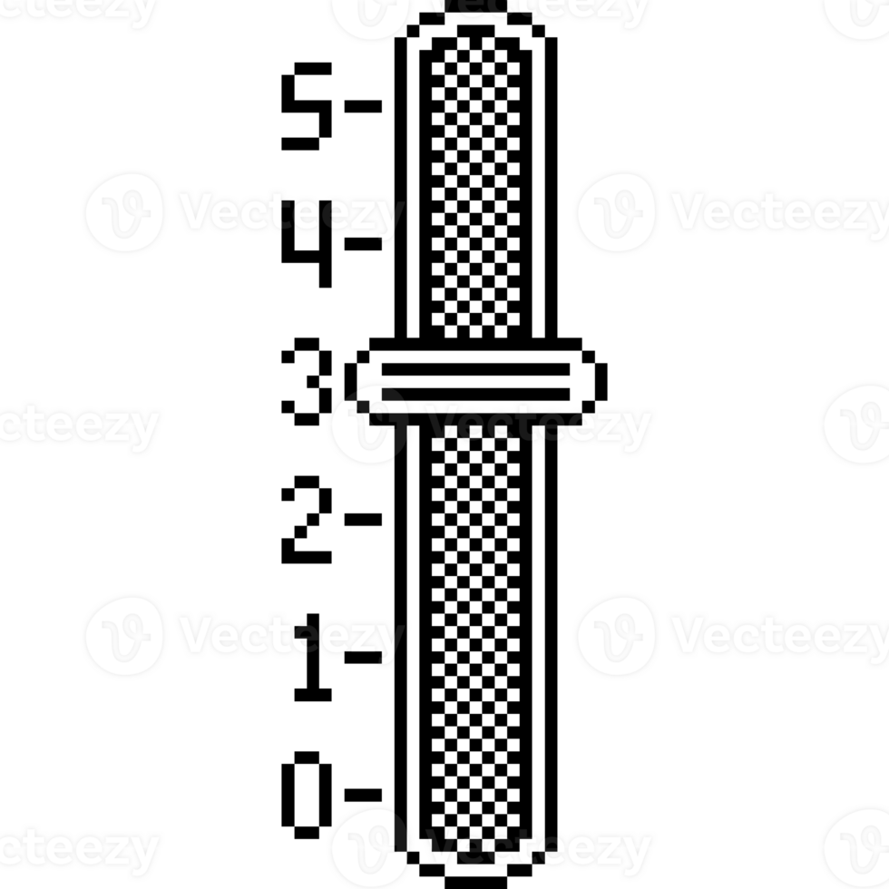 Retro Pixel Vertical Slider UI Icon 0 to 5 Scale. Slider bar with score png