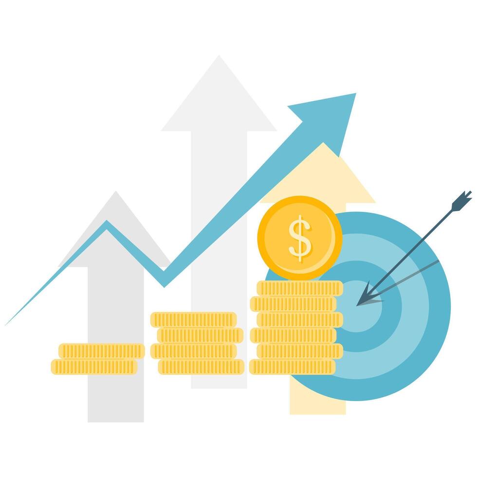 funding target and arrow up vector