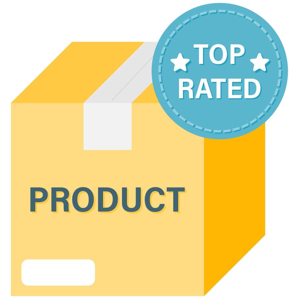 product with a top rated badge vector