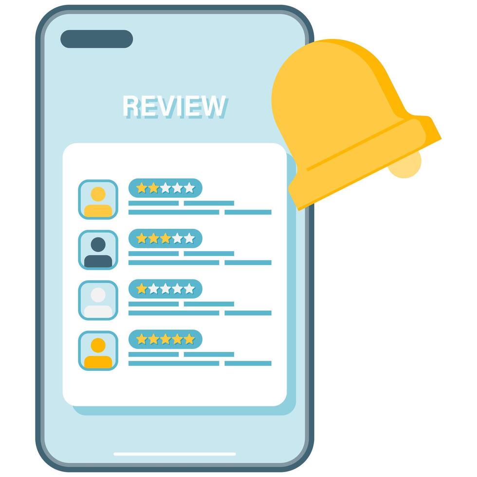 mobile app review interface vector