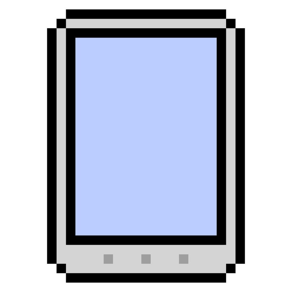 Smartphone with blank screen in pixel art style vector