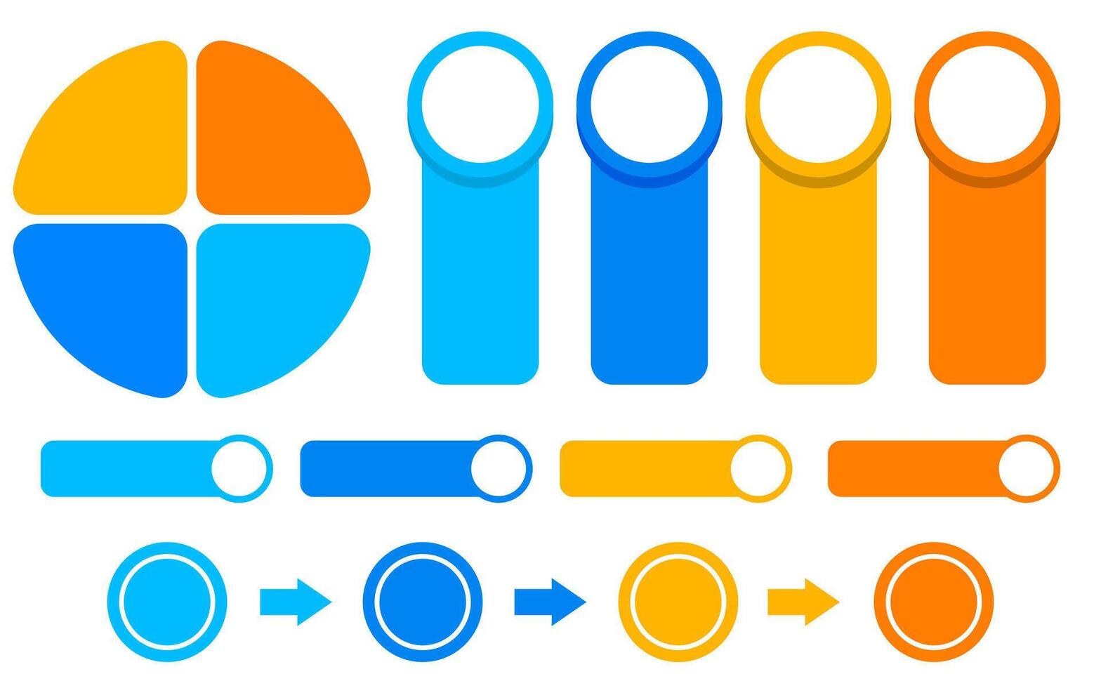 Infographic template for promoting your business with blue orange and yellow elements. vector