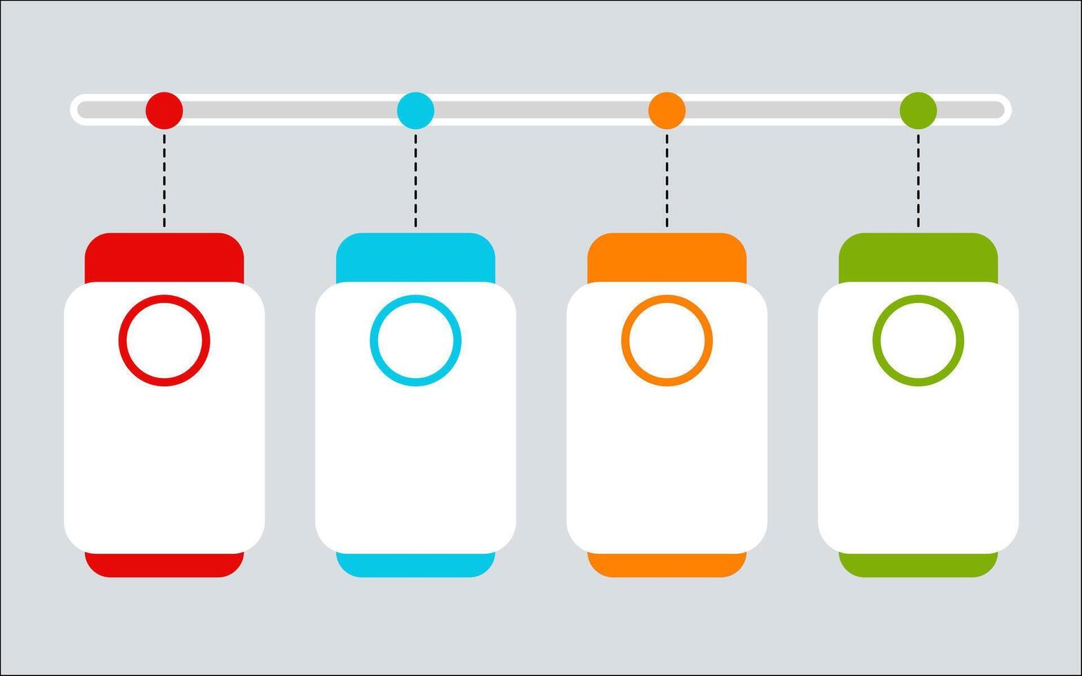 Timeline infographic with four steps. vector
