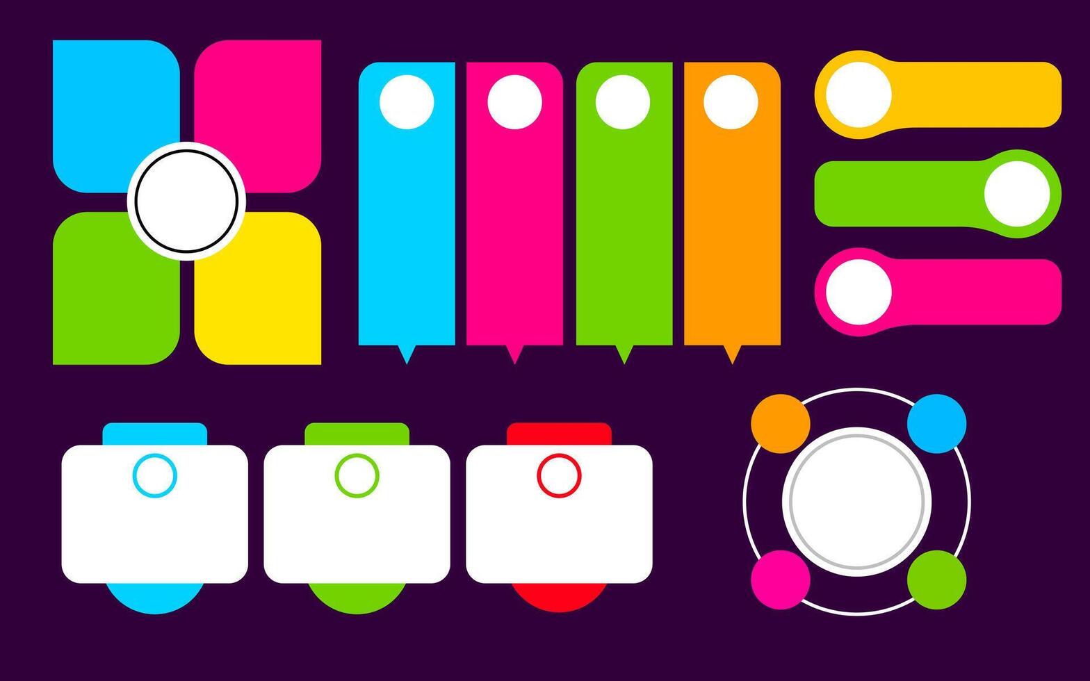 Infographic shapes for vibrant business promotions. vector