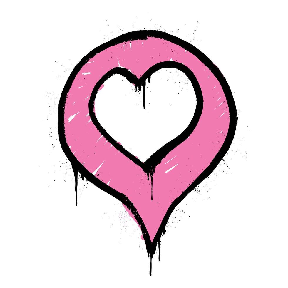 Love's Mark A vibrant, graffiti-style heart, dripping with emotion, symbolizing the raw, uninhibited essence of love and affection. A powerful visual for expressions of affection vector