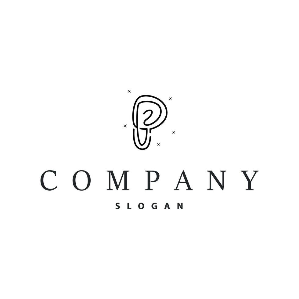letter p logo concept simple modern design initial alphabet logo a symbol of a business product brand illustration of a letter template with a line concept vector