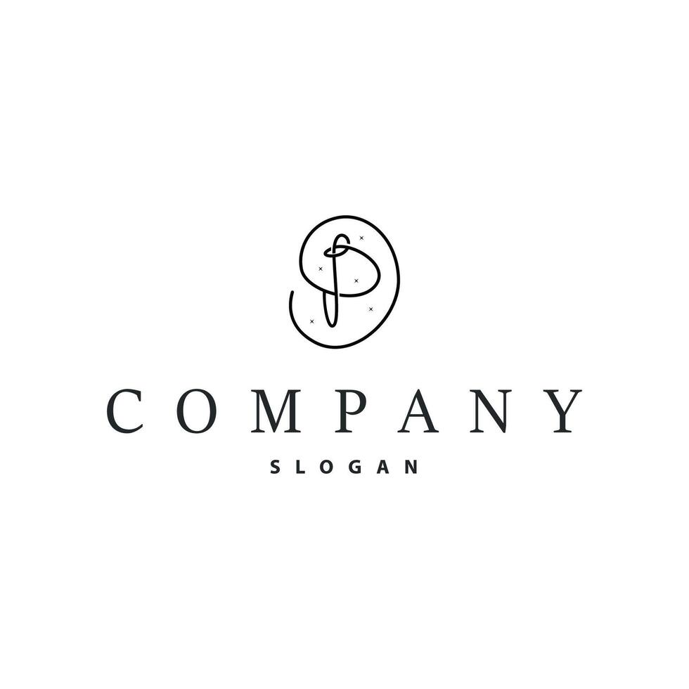 letter p logo concept simple design initial logo as a symbol of a business product brand illustration of a letter template with a line concept vector