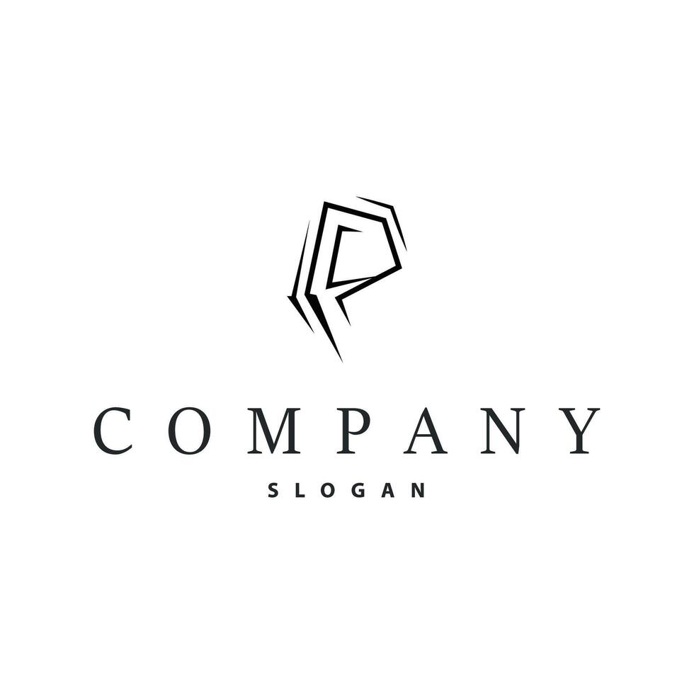 letter p logo concept simple modern design initial alphabet logo as a symbol of a business product brand illustration letter template a line concept vector