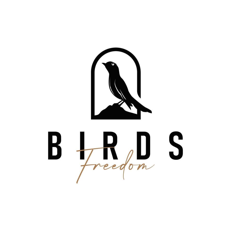 bird logo concept animal design flying freely in the sky hummingbird silhouette with a , cool, modern design illustration of a brand symbol template for a business product or poster template vector