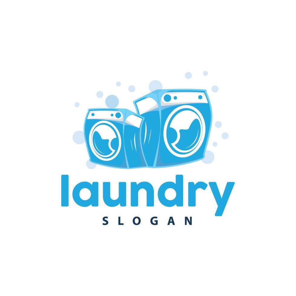 laundry logo design modern concept of clothes laundry service with simple silhouette as brand symbol and product illustration template or poster vector