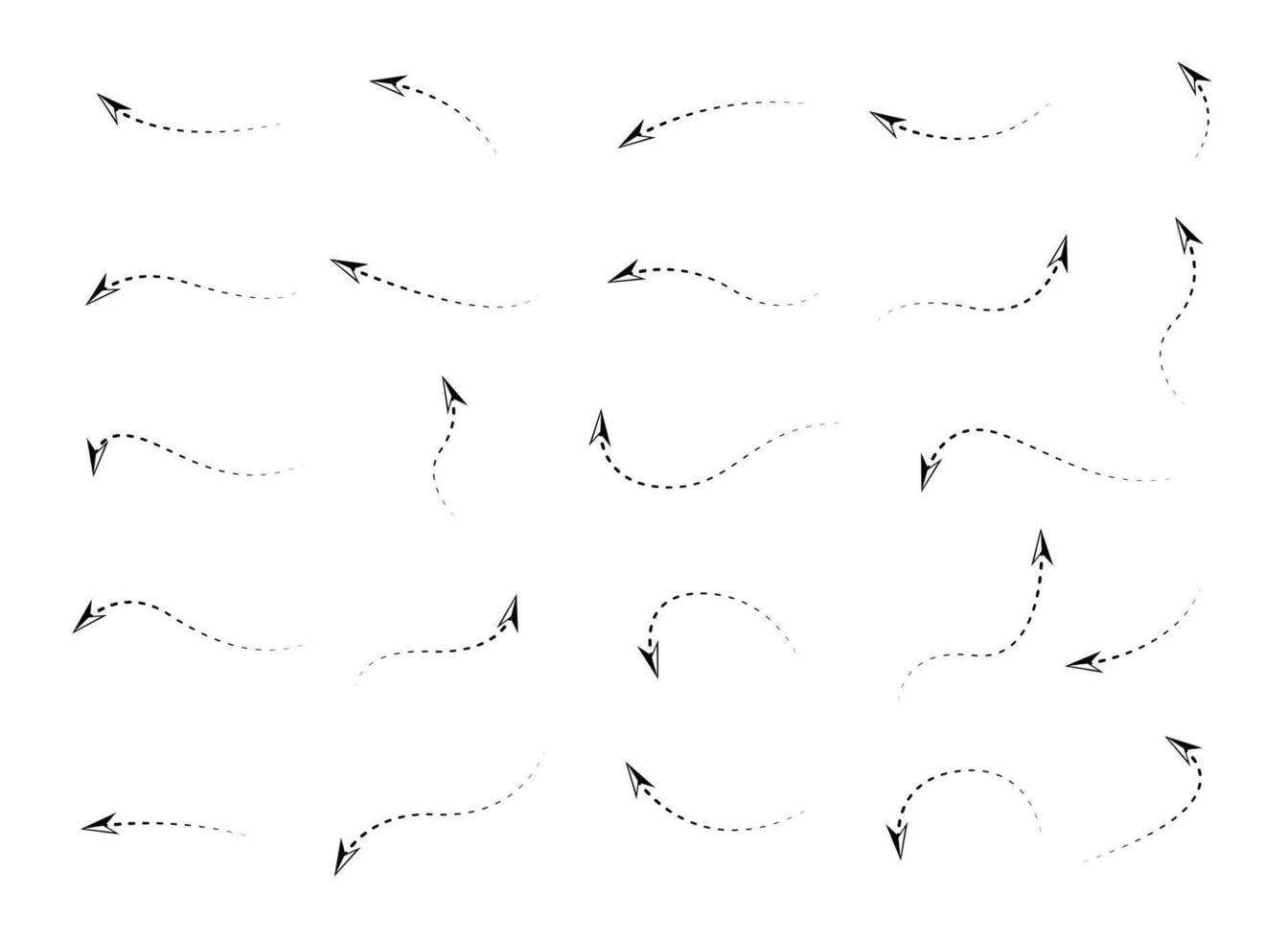 Set of Doodles Art of Arrow Shapes - Different Shapes of Arrow Designs vector