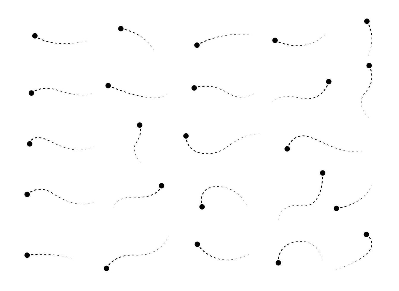 Set of Doodles Art of Circle Shapes - Different Shapes of Circle Designs with Dotted Lines vector