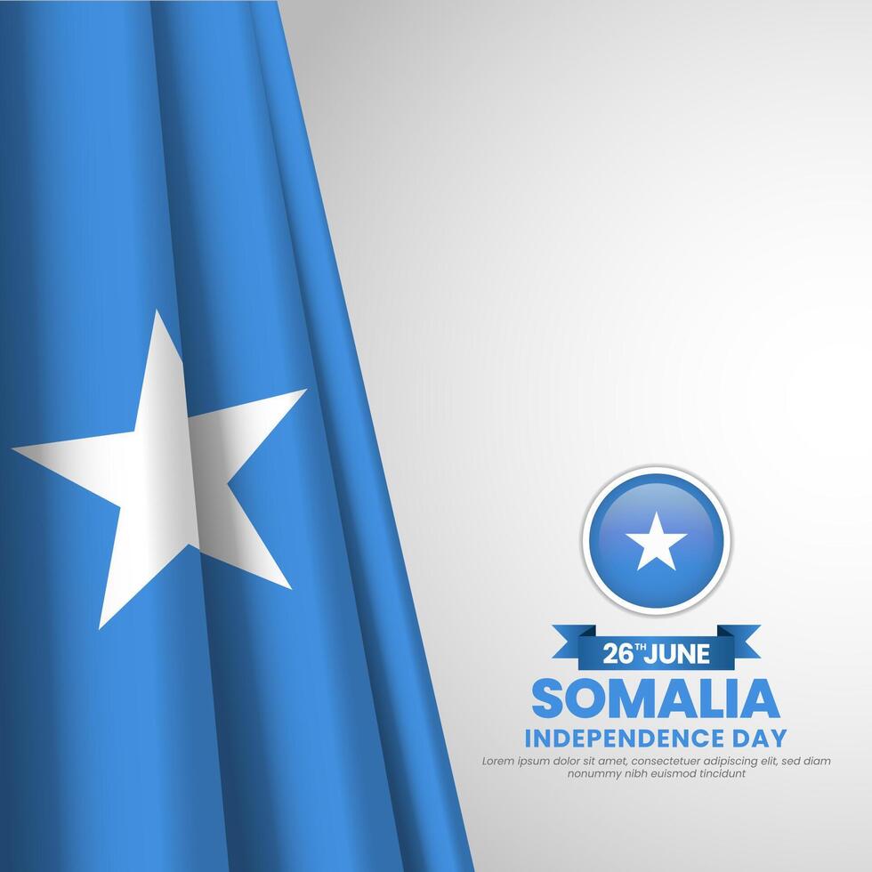 Somalia flag for independence day square banner background with realistic flag vector