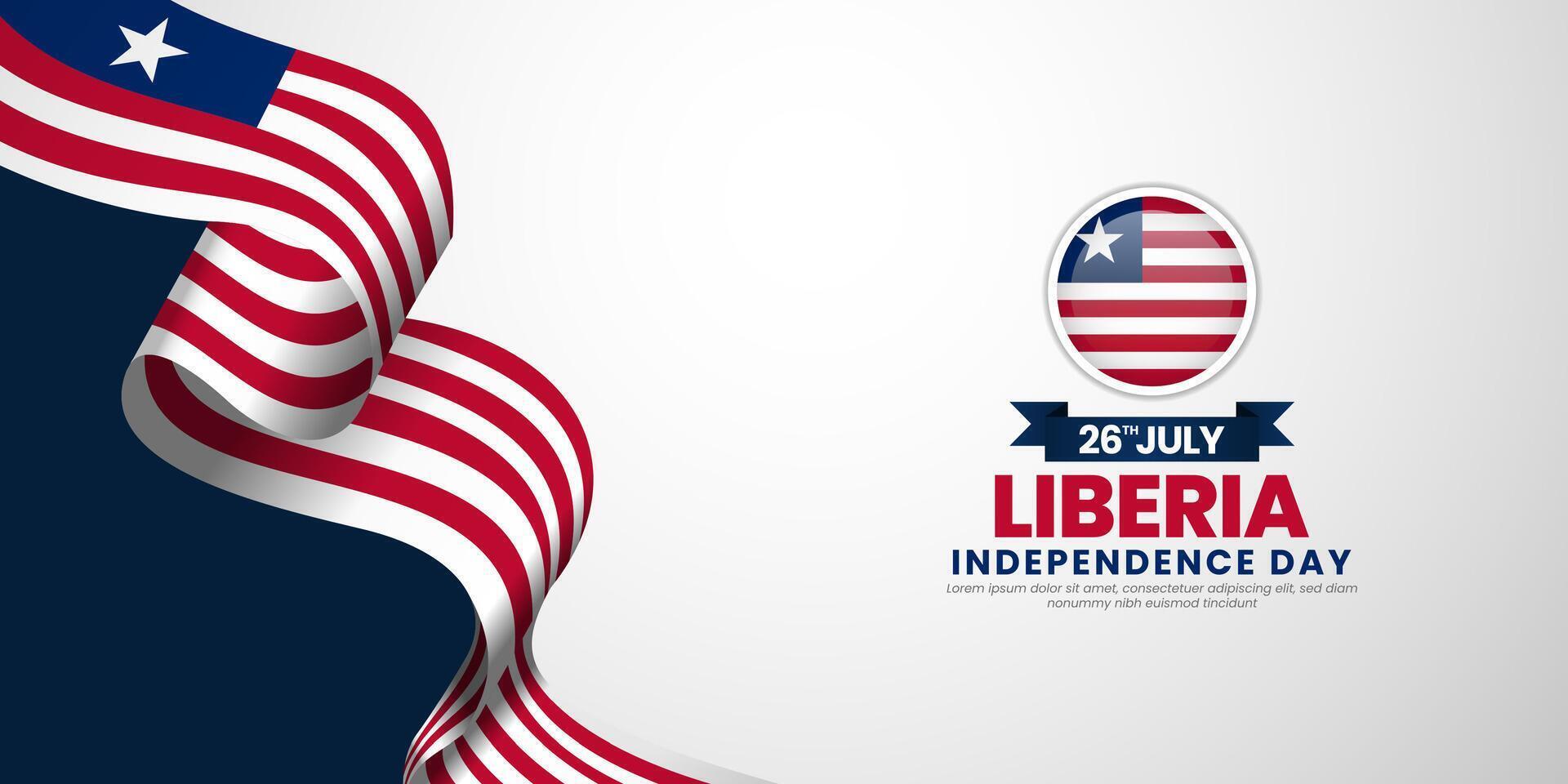 Liberian flag for Liberia independence day background with blank space area vector