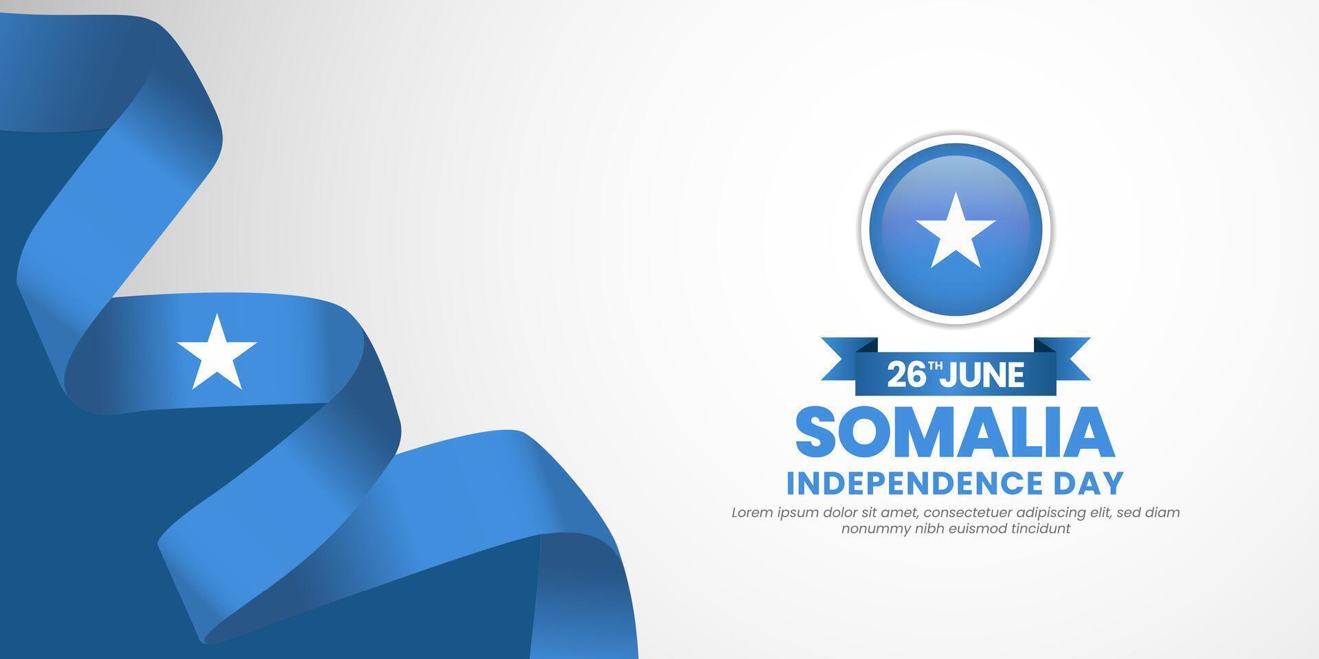 Somalia independence day background 26 June design element with waving ribbon flag vector