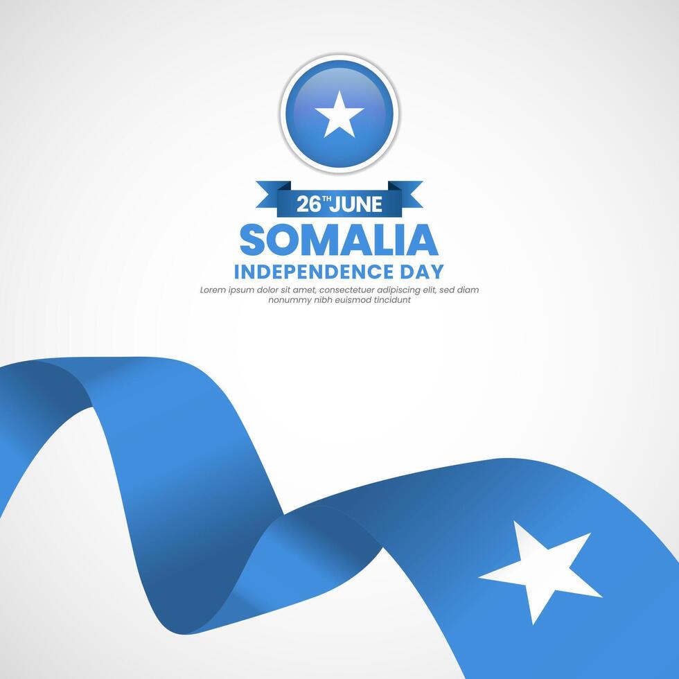 Somalia flag for independence day square banner with realistic flag vector