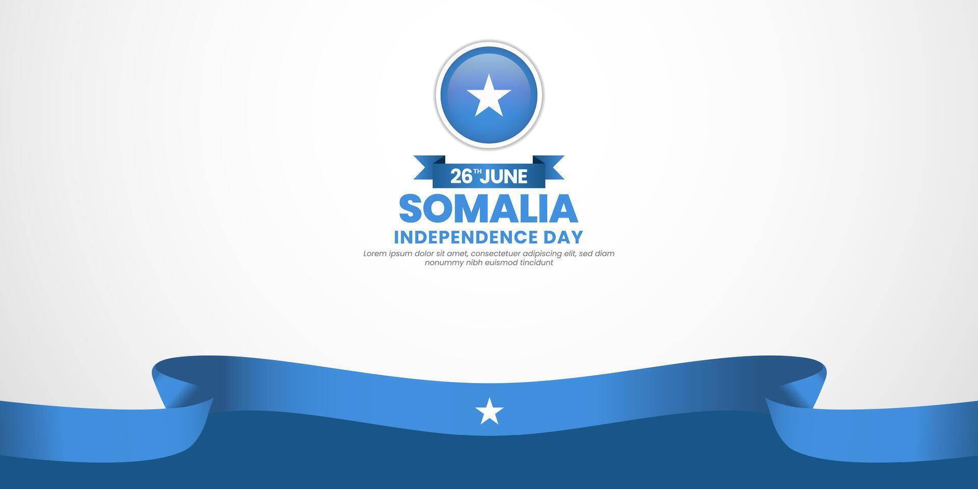 Somalia independence day banner 26 June design element with waving ribbon flag vector