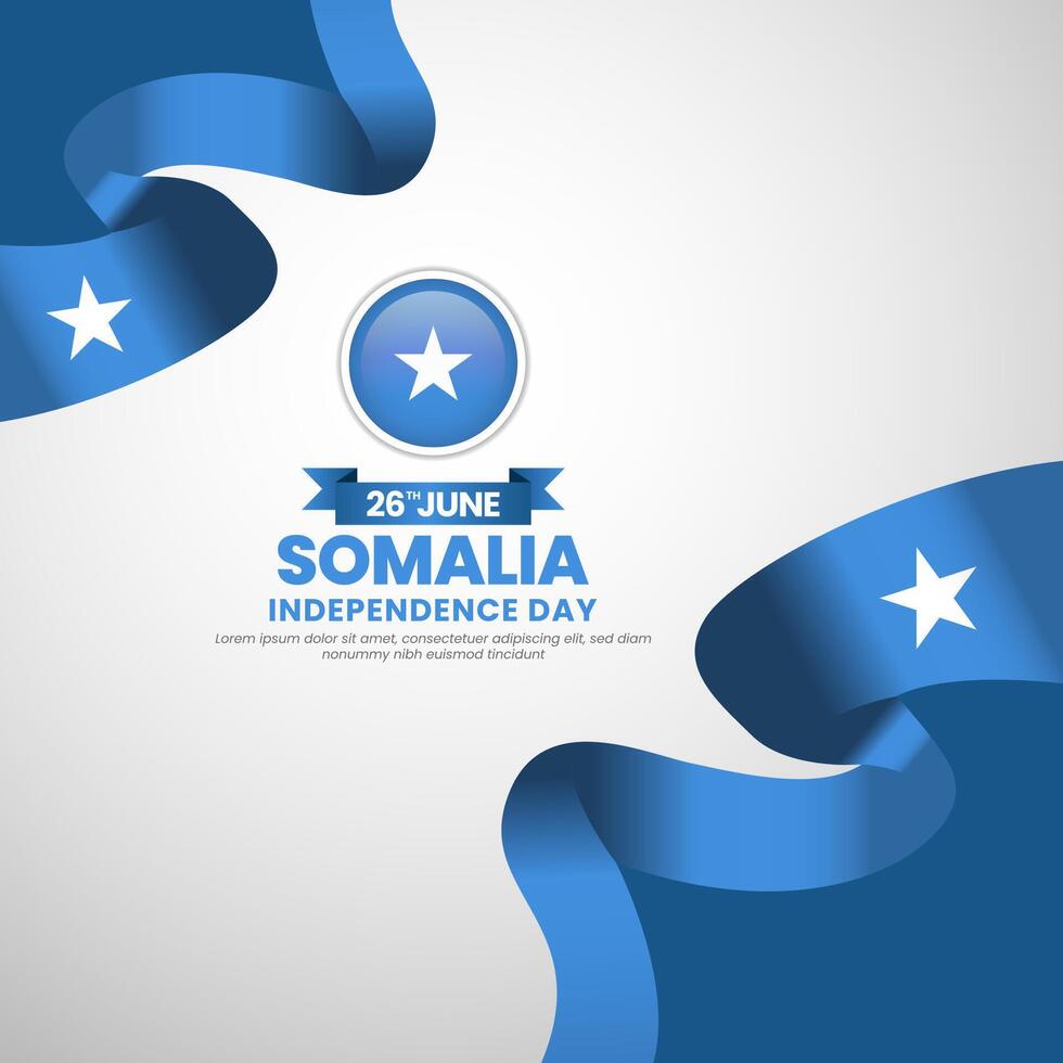 Somalia independence day Square background with waving flag illustration vector