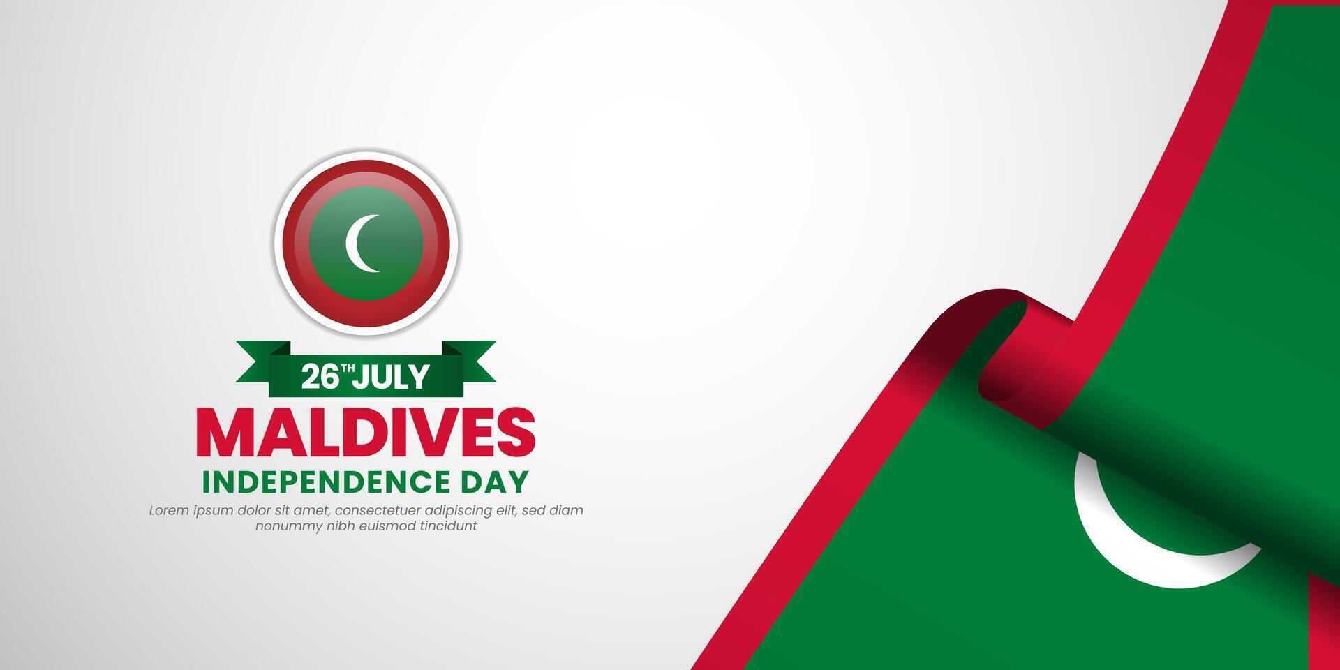 Maldives flag for independence day banner with blank space area vector