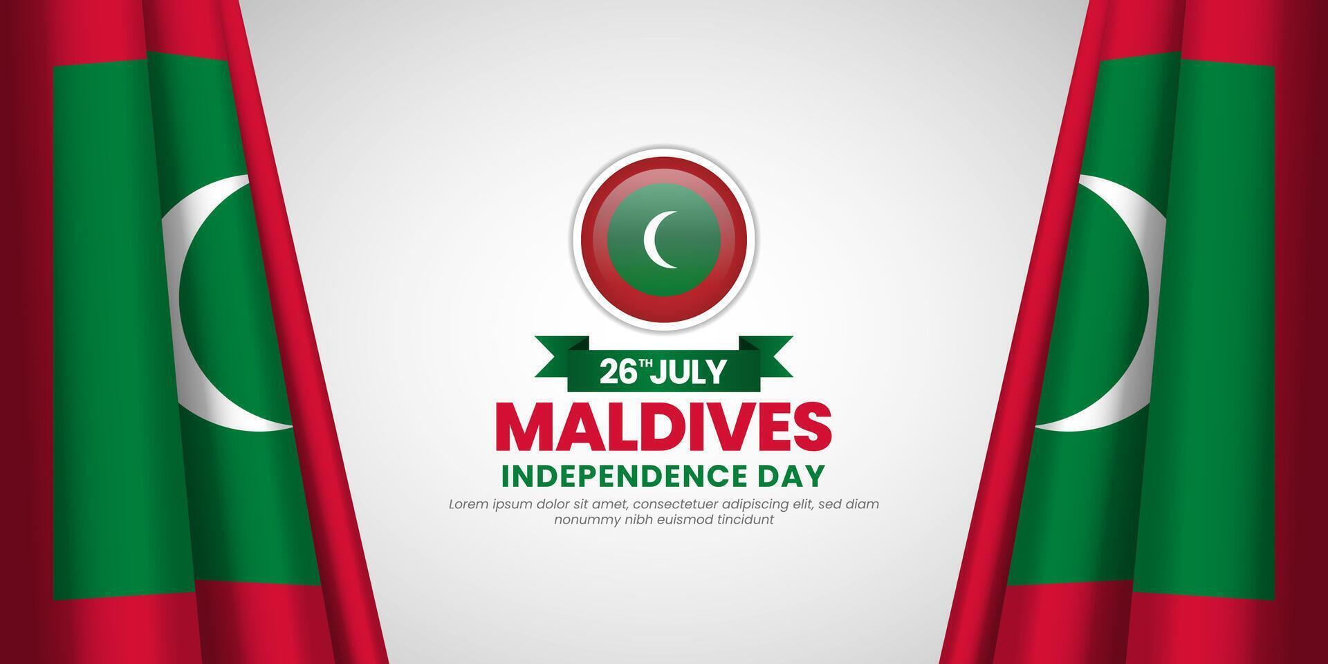 Maldives flag for independence day banner background with blank space area vector