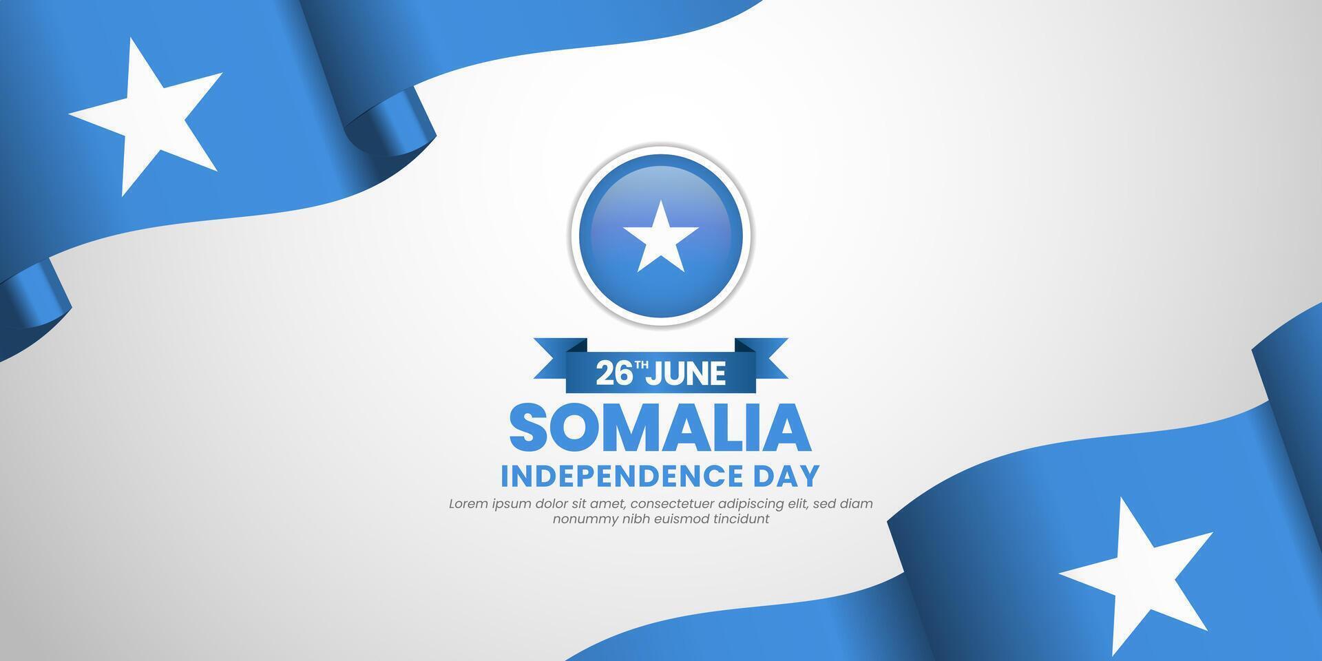 Somalia flag for independence day banner background vector