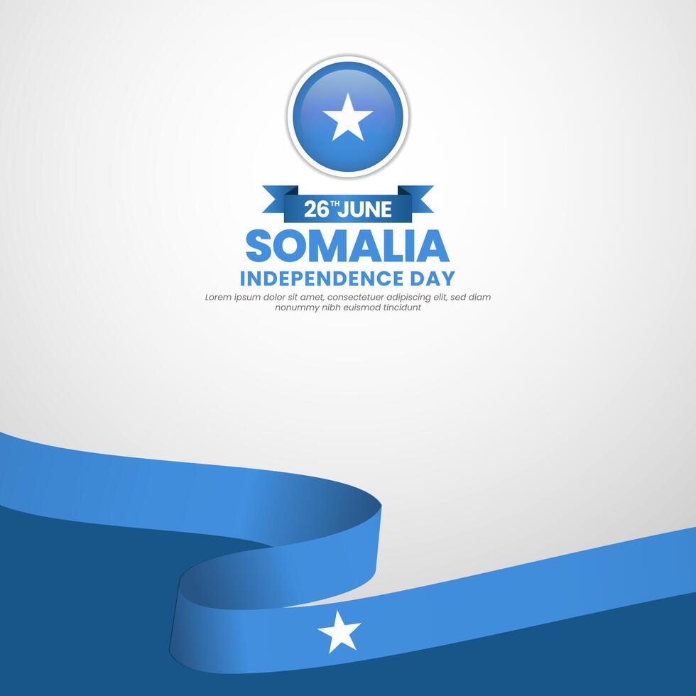 Somalia independence day Square banner background with waving flag illustration vector