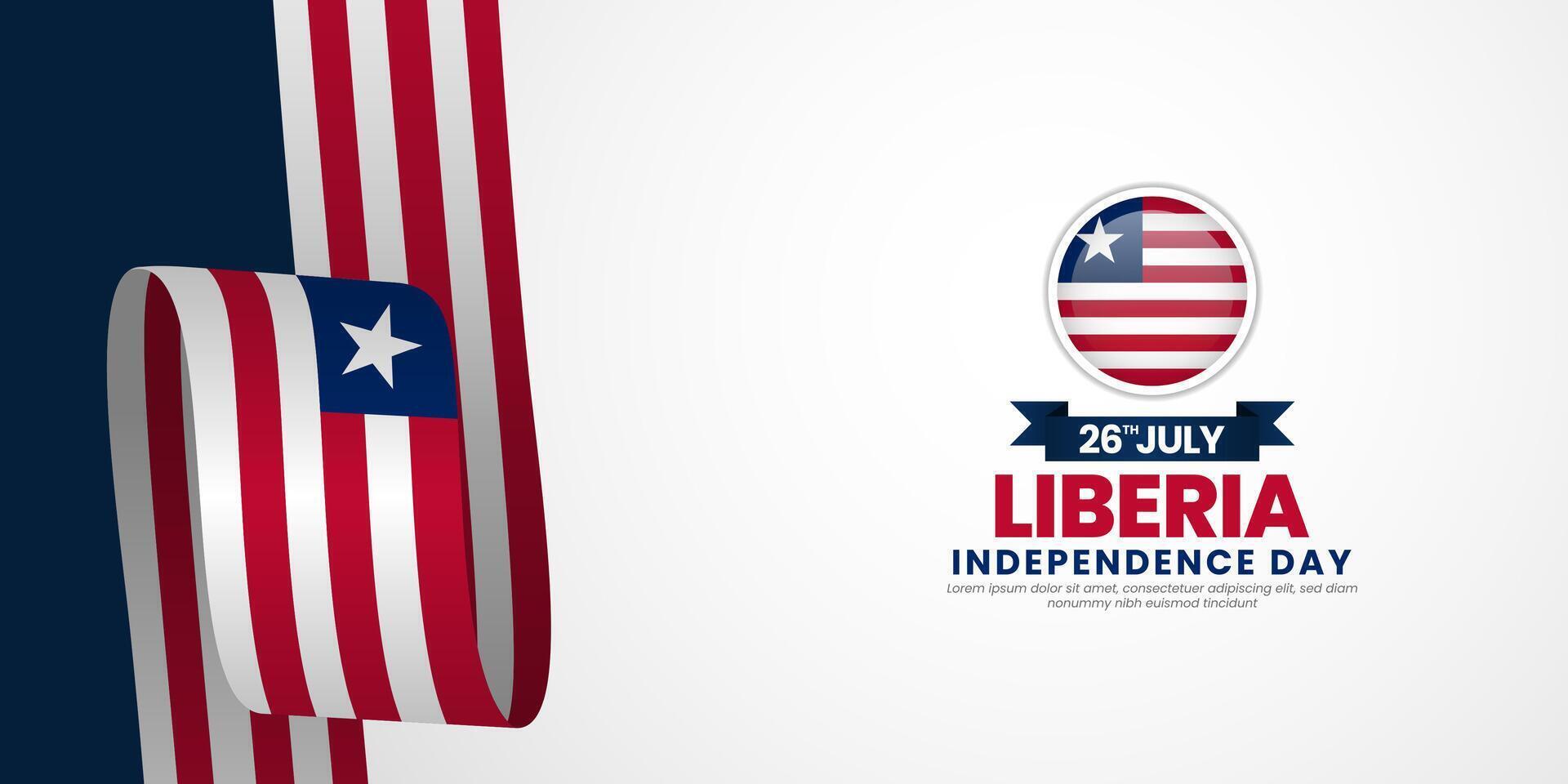 Liberian flag for Liberia independence day banner background vector