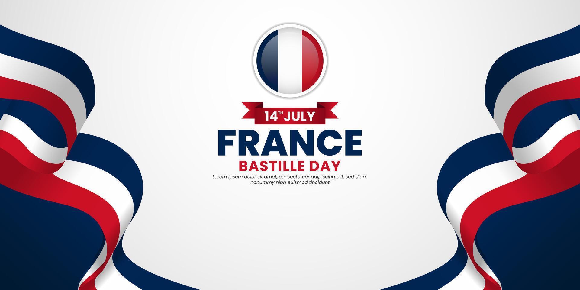 France flag for bastille day banner design vector
