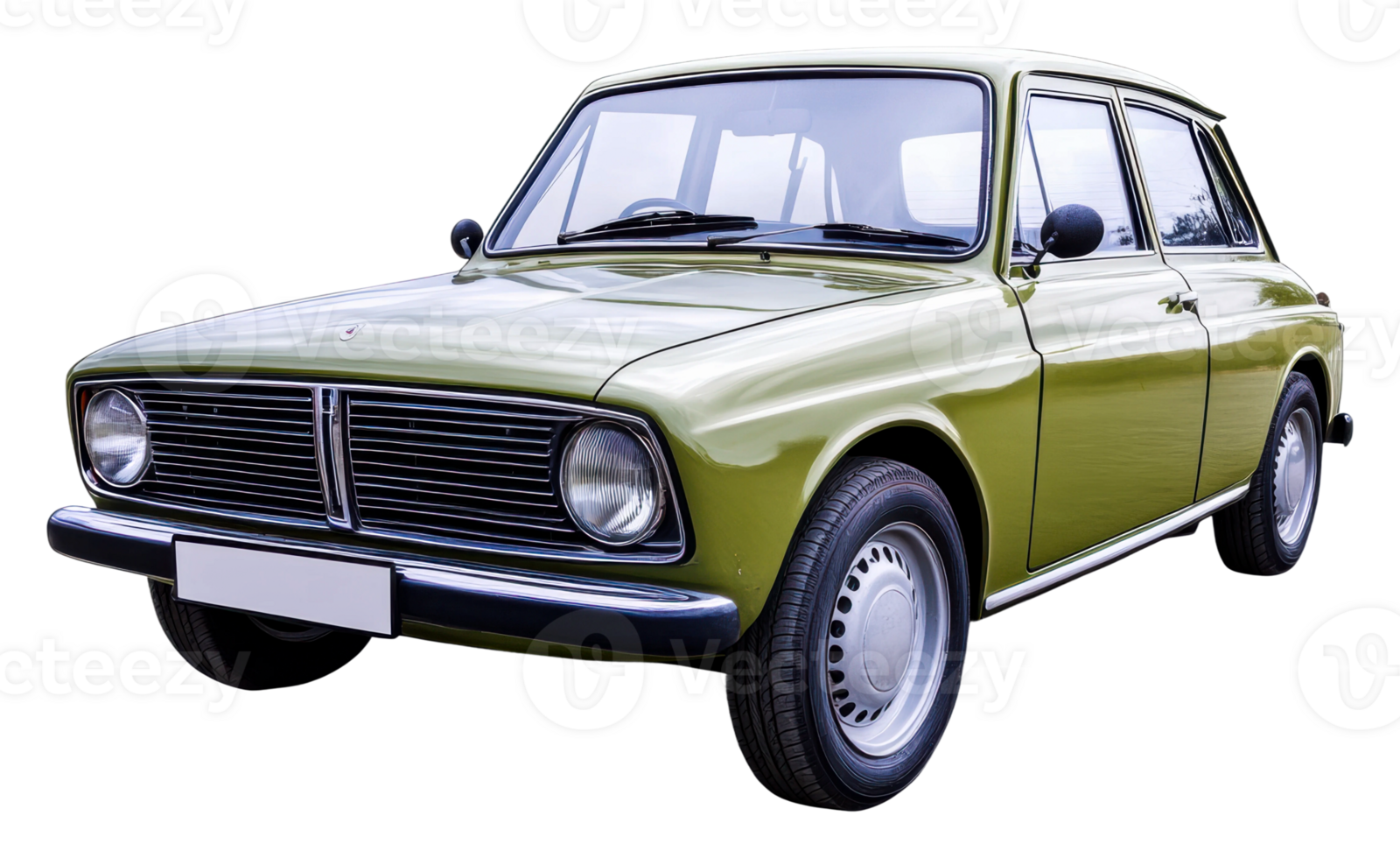 Vintage car showcase urban setting automotive daylight isolated on transparent background png