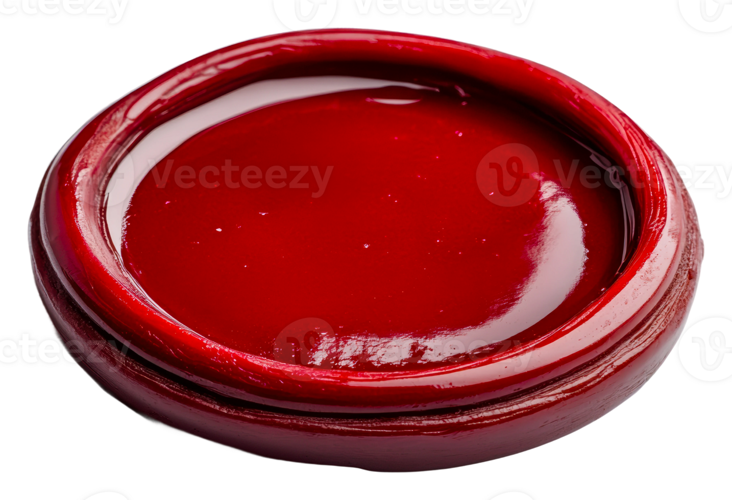 Vibrant red wax seal product detail isolated on transparent background png