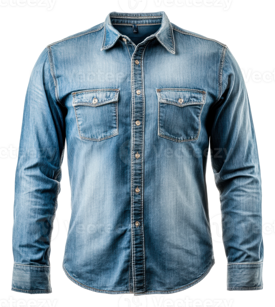 Casual denim shirt display clothing fashion isolated on transparent background png