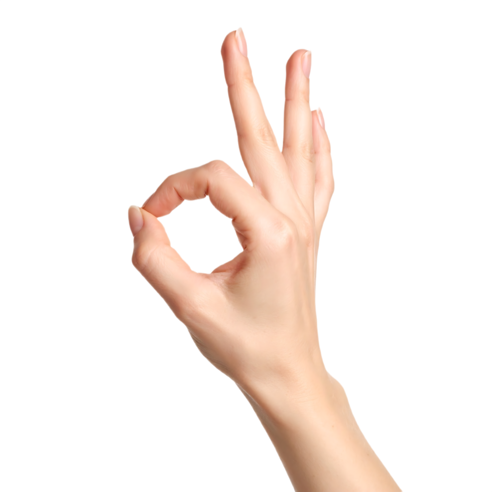 Hand showing OK gesture png